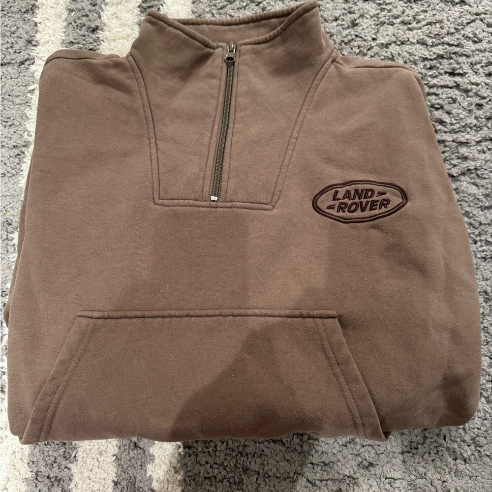 Brown PacSun Quarter Zip Sweatshirt
